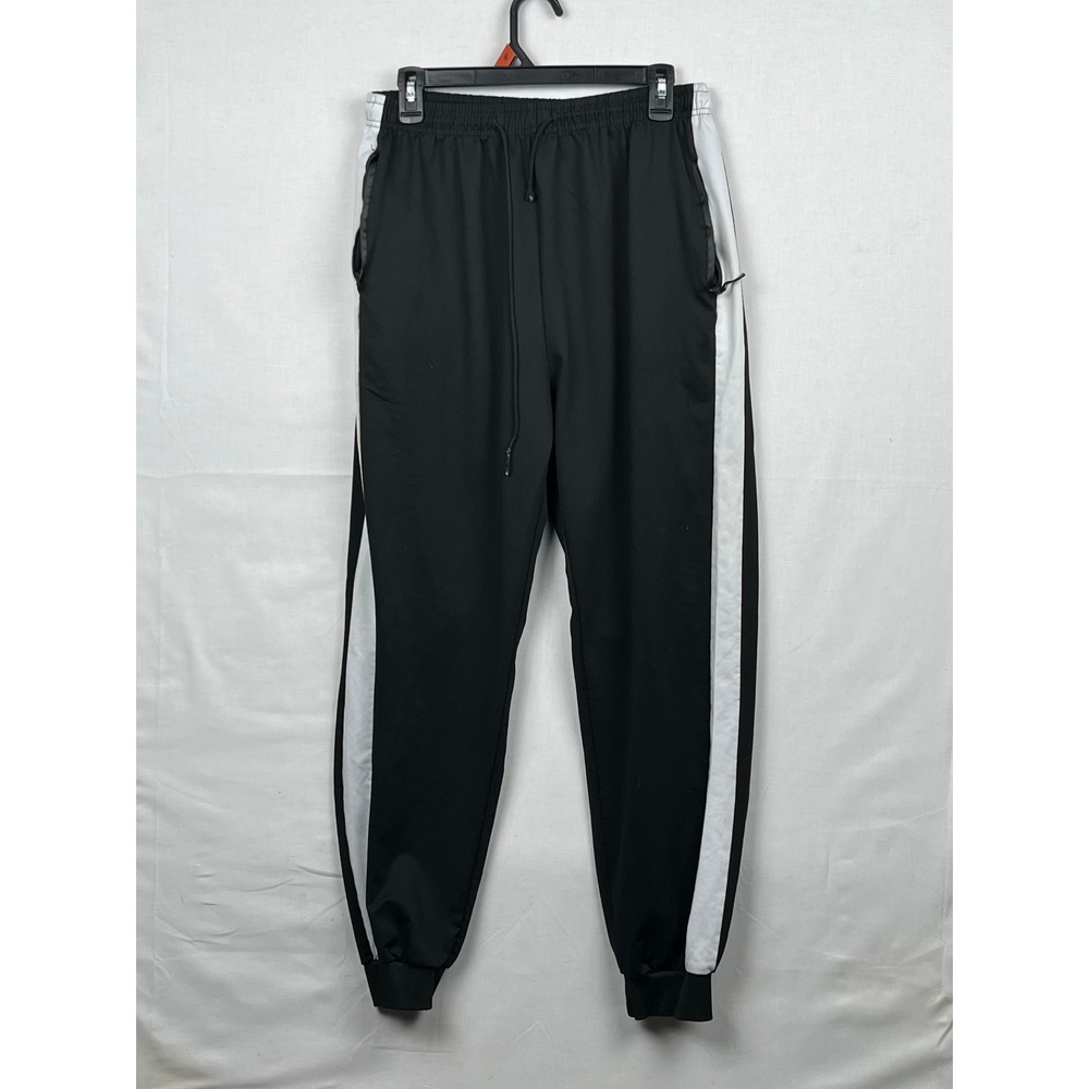 Unbranded Track Pants Mens XL Side Stripe Joggers Black White